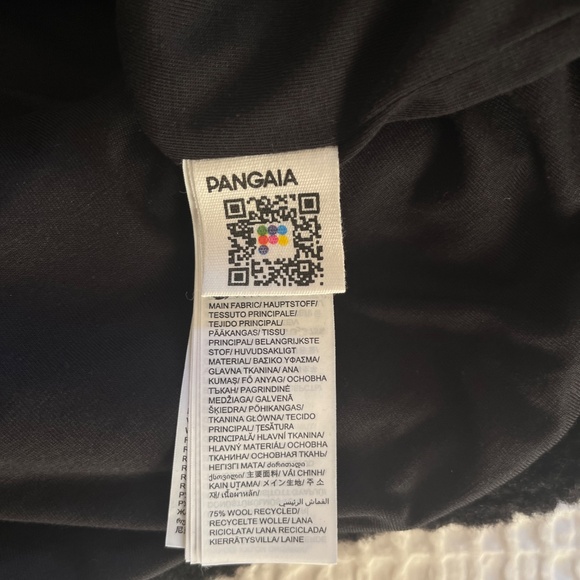 Pangaia Sz. S Unisex Recycled Wool Fleece Half-Zip Hooded Jacket Black - Picture 11 of 12